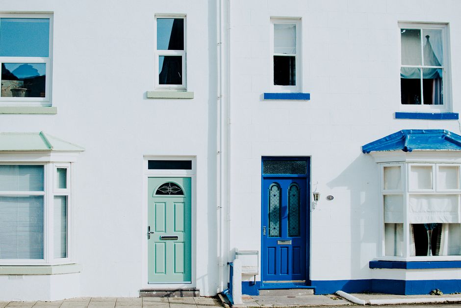 Modern front door of a luxurious home
